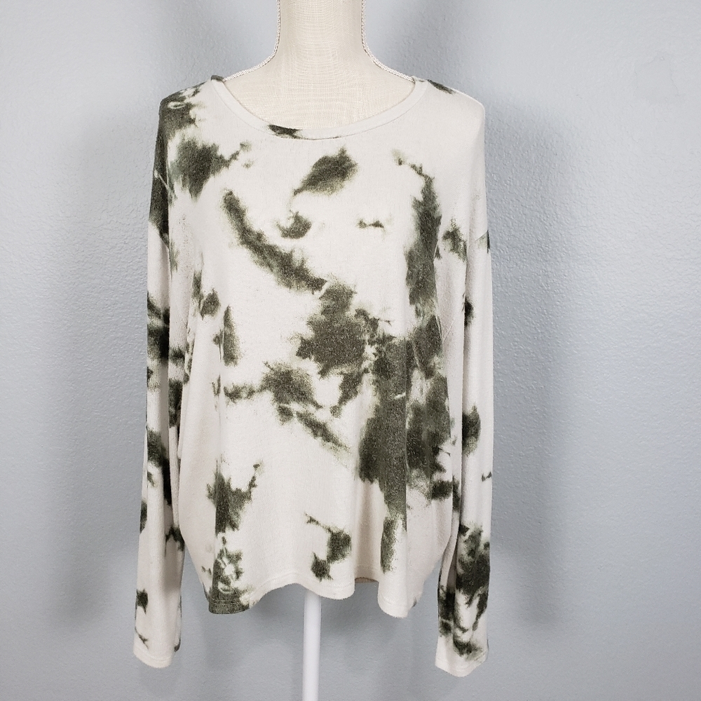 CLOUD CHASER Tie Dye Viscose Long Sleeve Top Sz L Ultra Soft Stretchy Cozy